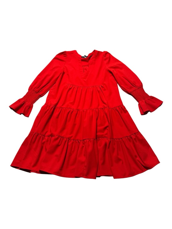 Pomander Place Dresses & Skirts - Pomander Place Red Crepe Kenzo Dress Womens Small Tiered Babydoll Smocked